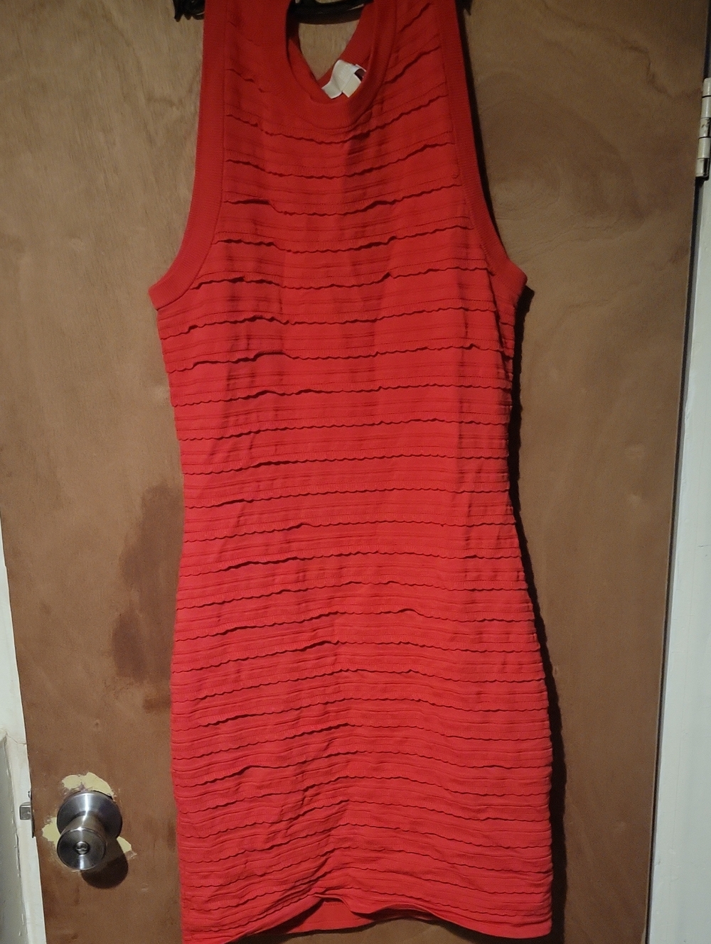 Michael Kors Red Sleeveless Textured Mini Dress